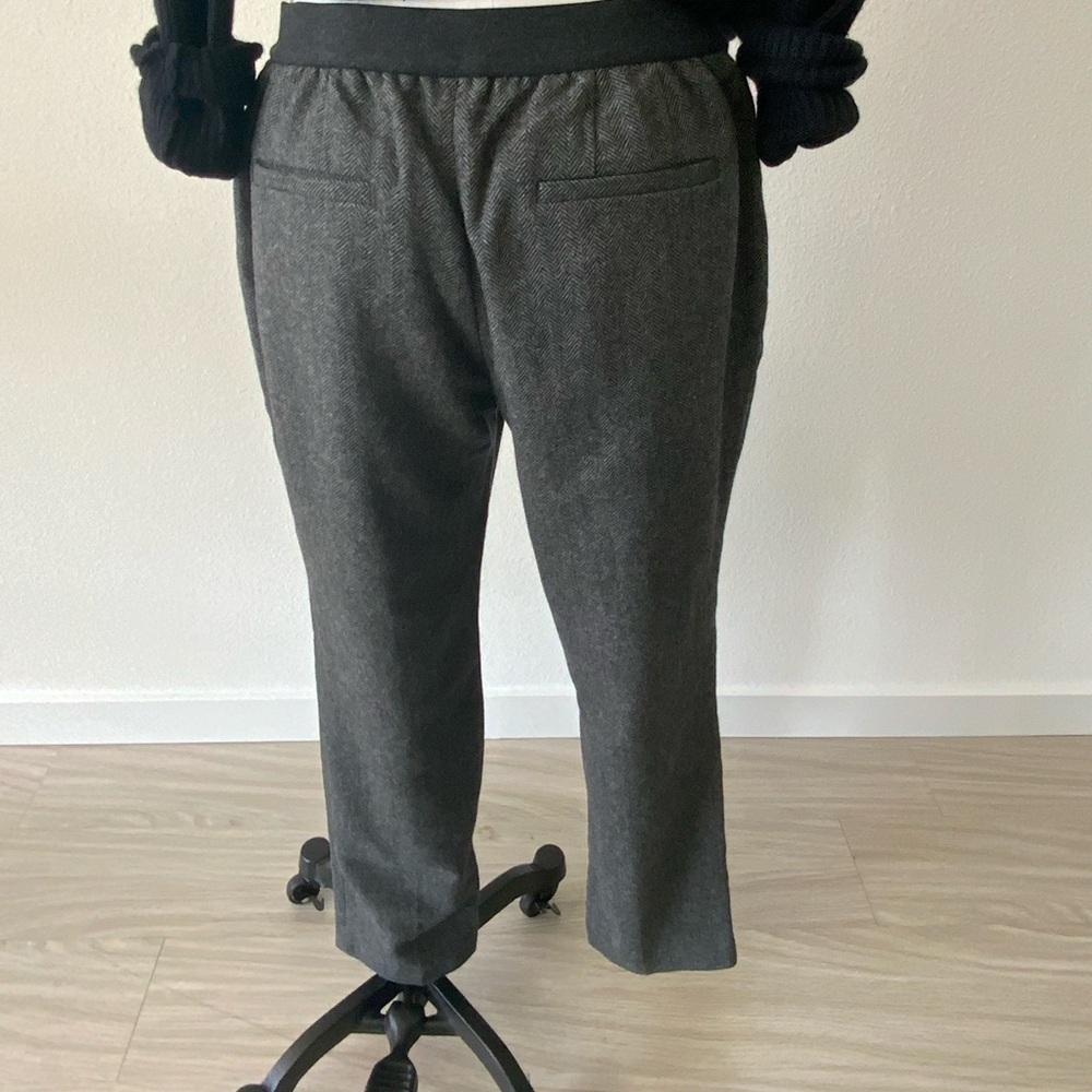 Uniqlo Charcoal Herringbone Wool Blend Women's Trousers - Picture 2 of 2